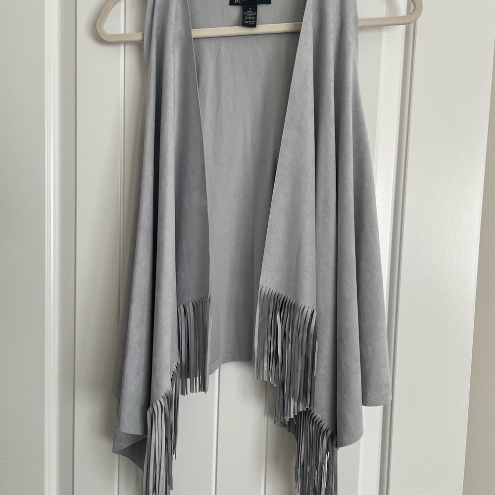 INC International Concepts Gray Fringe Shawl